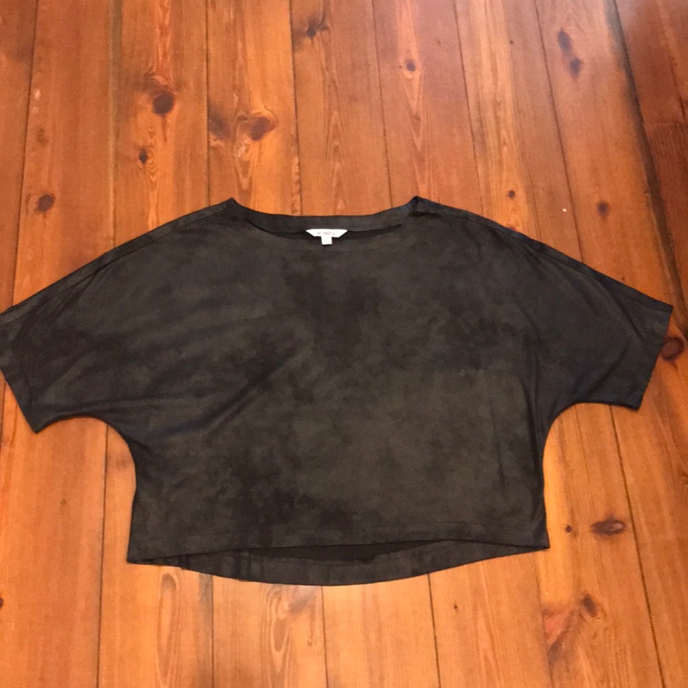 Black faux suede small BB Dakota top